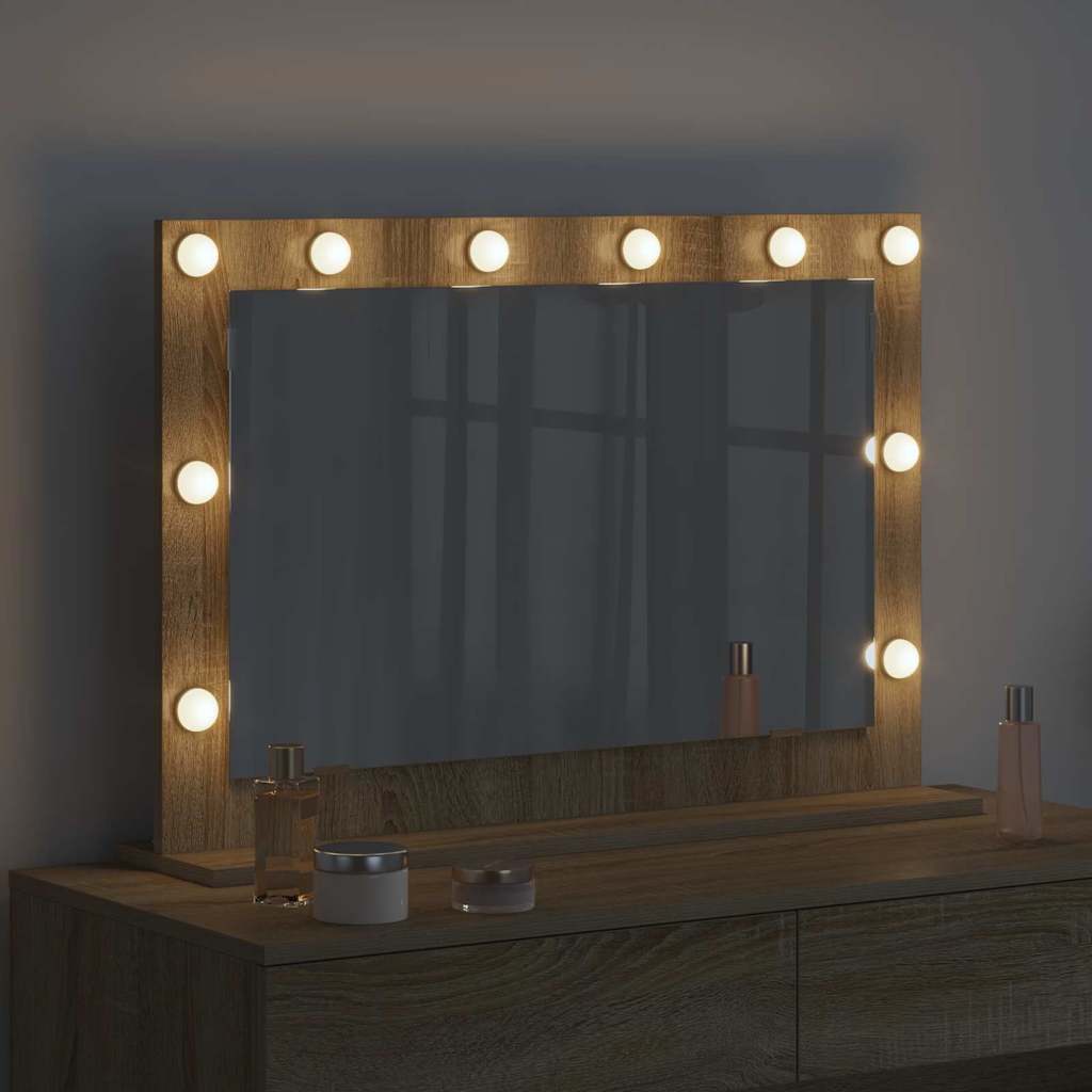 Miroir de lavabo rectangulaire Chêne Sonoma 80 x 55 x 18 cm