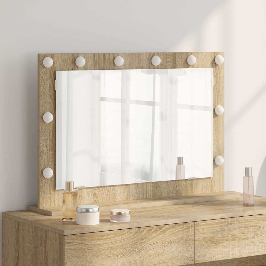 Miroir de lavabo rectangulaire Chêne Sonoma 80 x 55 x 18 cm