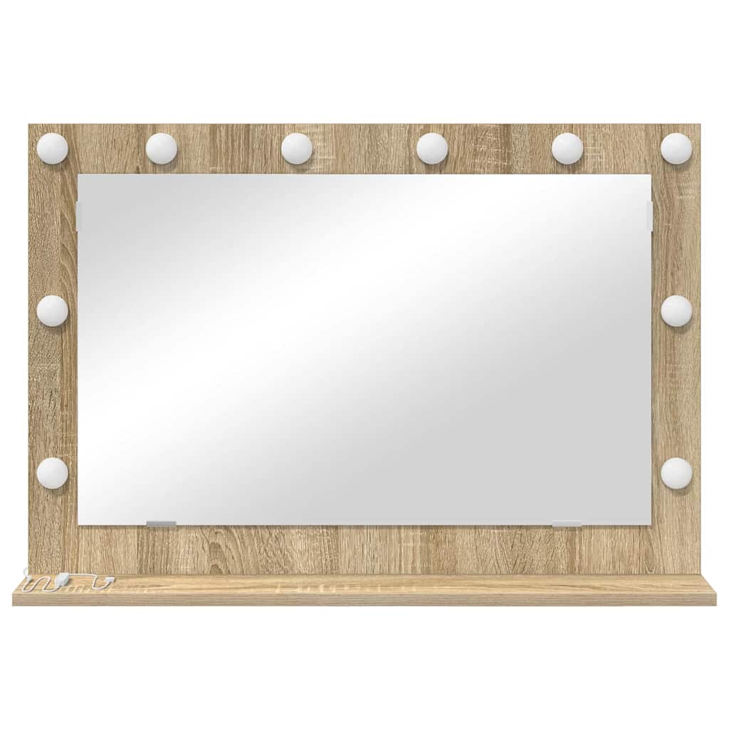 Miroir de lavabo rectangulaire Chêne Sonoma 80 x 55 x 18 cm