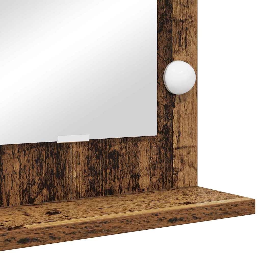 Rectangular Vanity Mirror, Reclaimed Wood, 80 x 55 x 18 cm