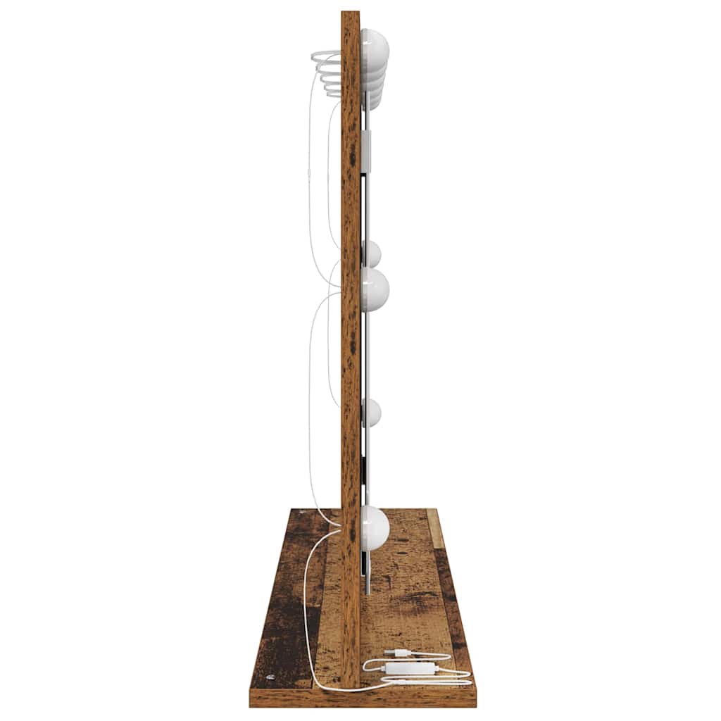 Rectangular Vanity Mirror, Reclaimed Wood, 80 x 55 x 18 cm