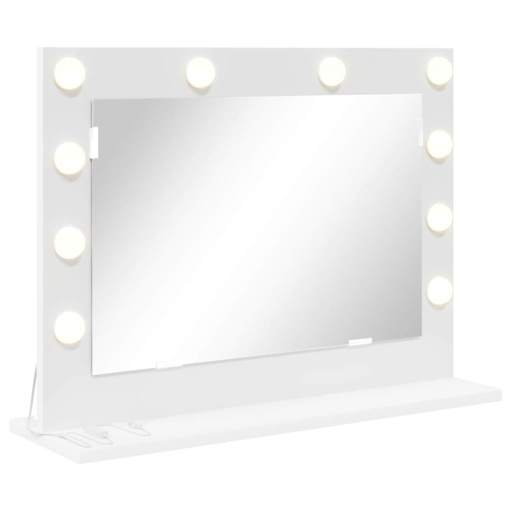 Washbasin Mirror White 60 x 45 x 18 cm Glass and Veneered Wood