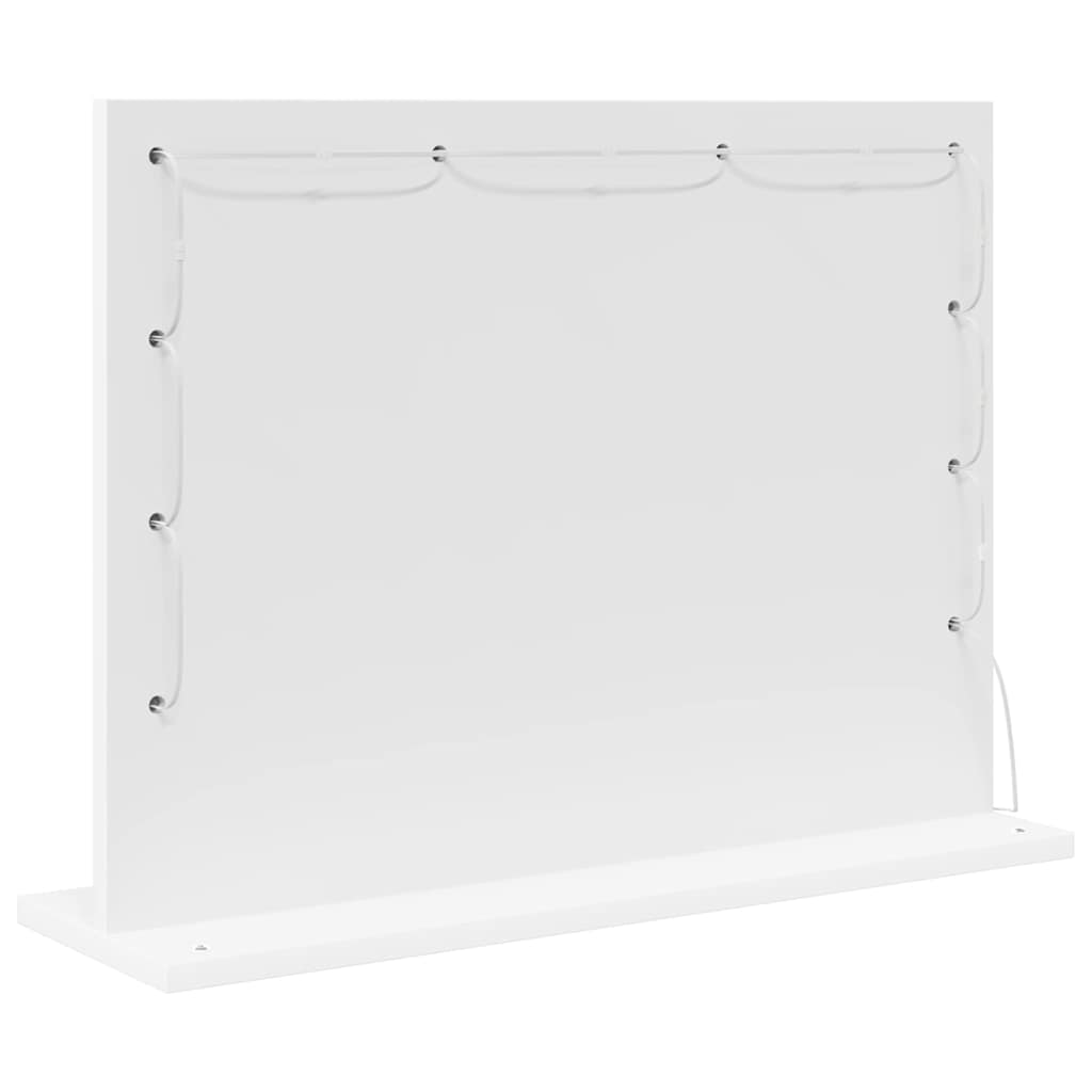 Washbasin Mirror White 60 x 45 x 18 cm Glass and Veneered Wood