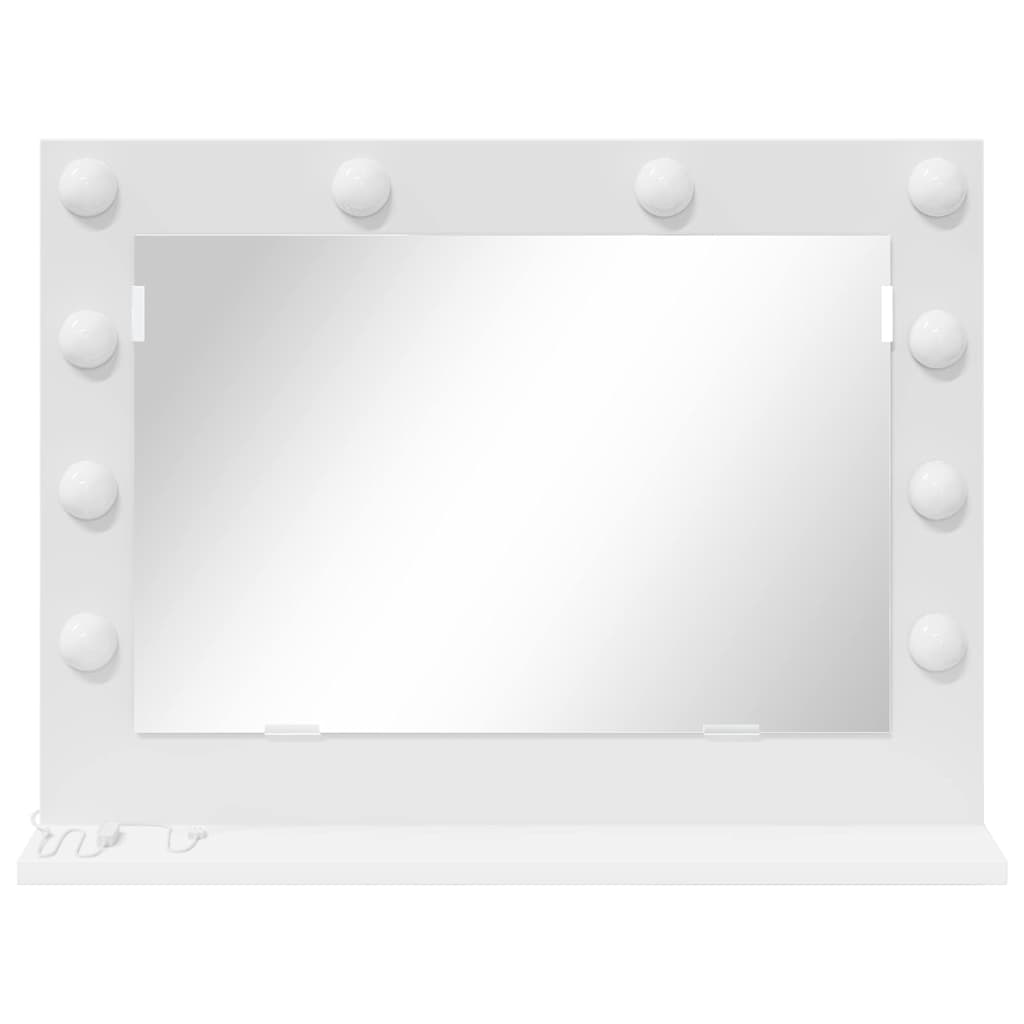 Washbasin Mirror White 60 x 45 x 18 cm Glass and Veneered Wood