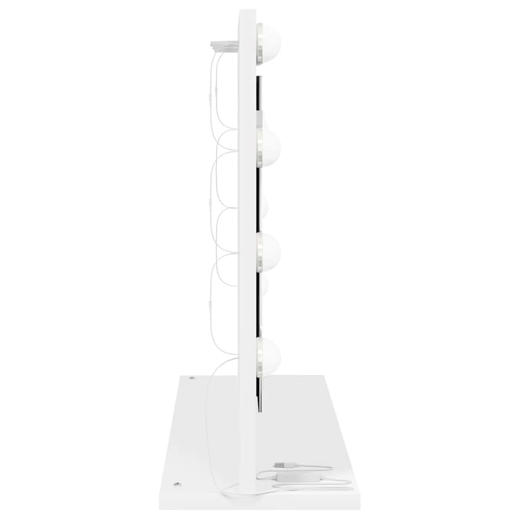 Washbasin Mirror White 60 x 45 x 18 cm Glass and Veneered Wood