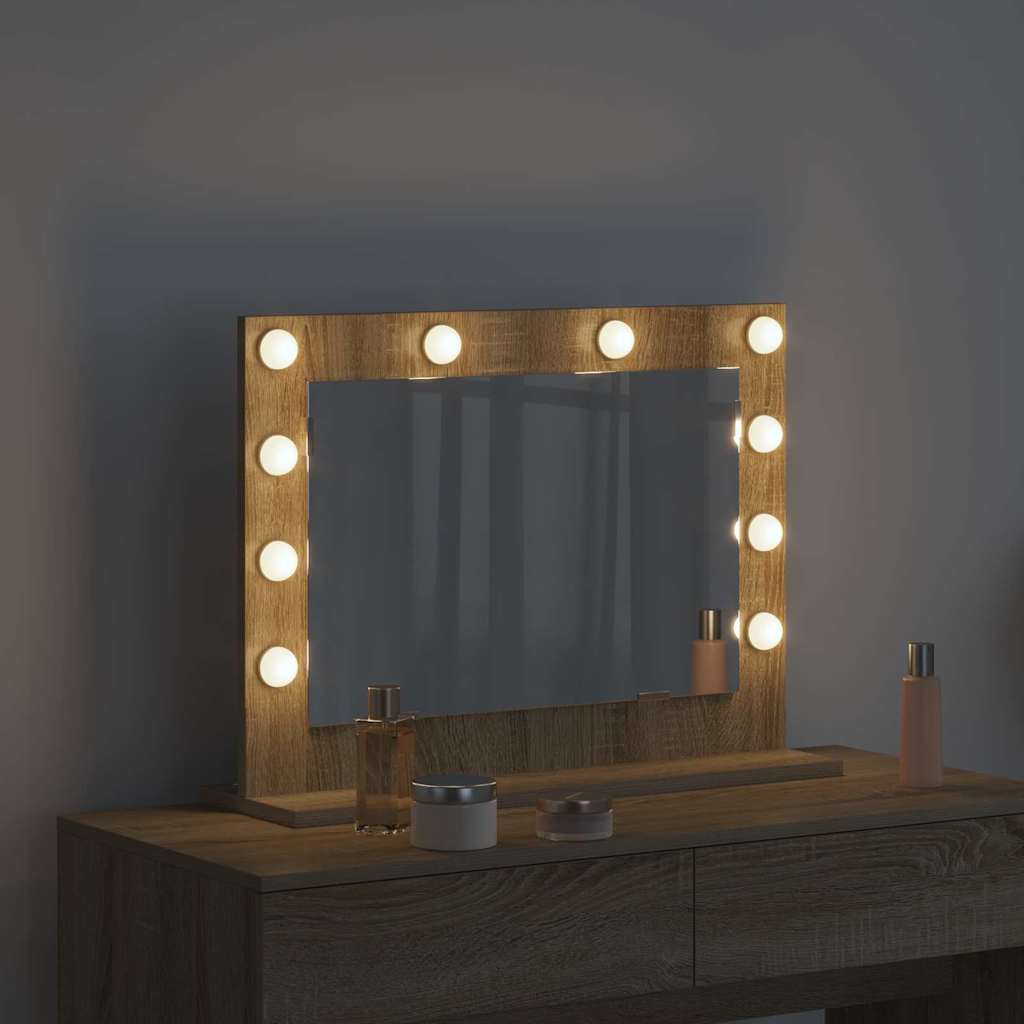 Washbasin Mirror Rectangular Sonoma Oak 60 x 45 x 18 cm