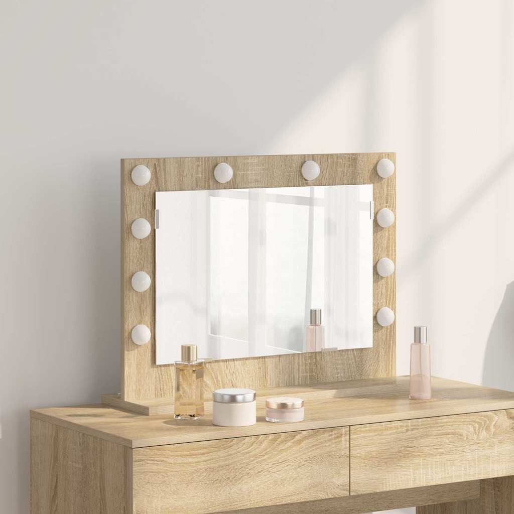 Washbasin Mirror Rectangular Sonoma Oak 60 x 45 x 18 cm