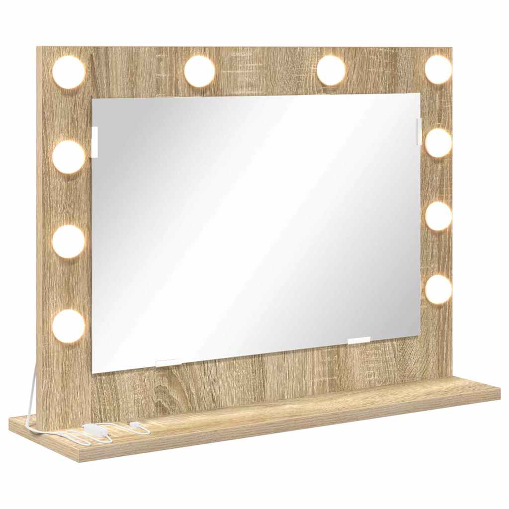 Washbasin Mirror Rectangular Sonoma Oak 60 x 45 x 18 cm