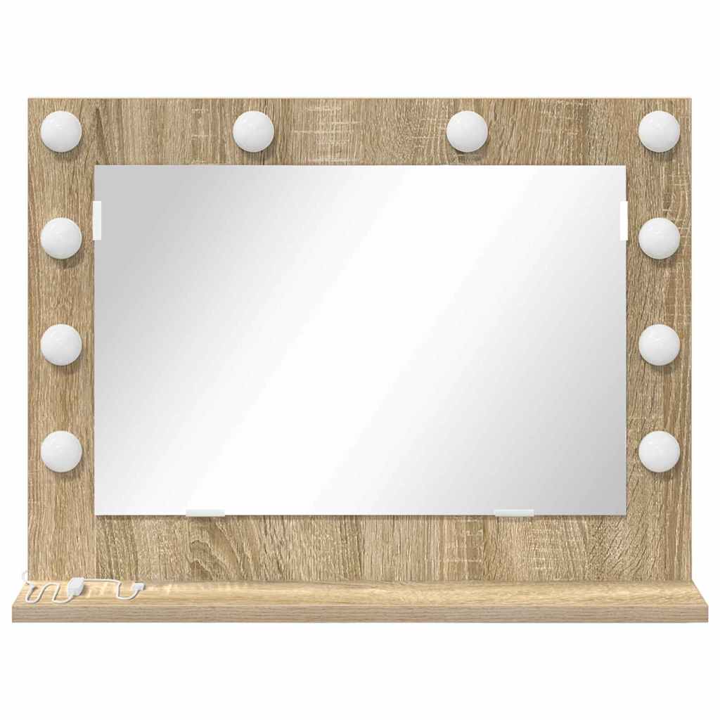 Washbasin Mirror Rectangular Sonoma Oak 60 x 45 x 18 cm