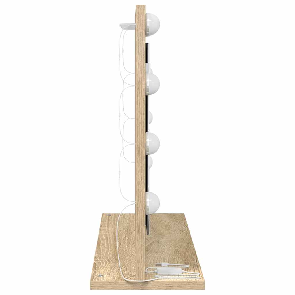 Washbasin Mirror Rectangular Sonoma Oak 60 x 45 x 18 cm