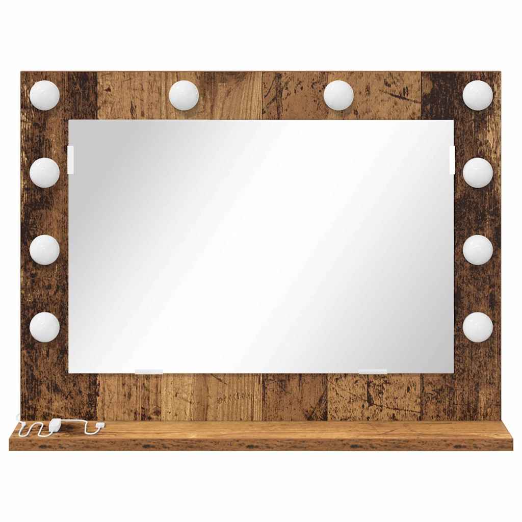 Waschtischspiegel Rechtwinklig Altholz 60 x 45 x 18 cm