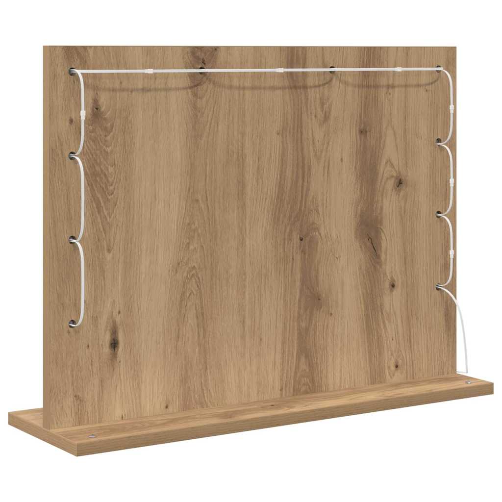 Vanity mirror Rectangular Artisan Oak 60 x 45 x 18 cm