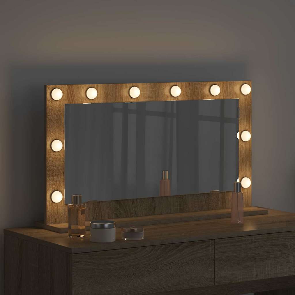 Miroir de lavabo rectangulaire Chêne Sonoma 80 x 45 x 18 cm