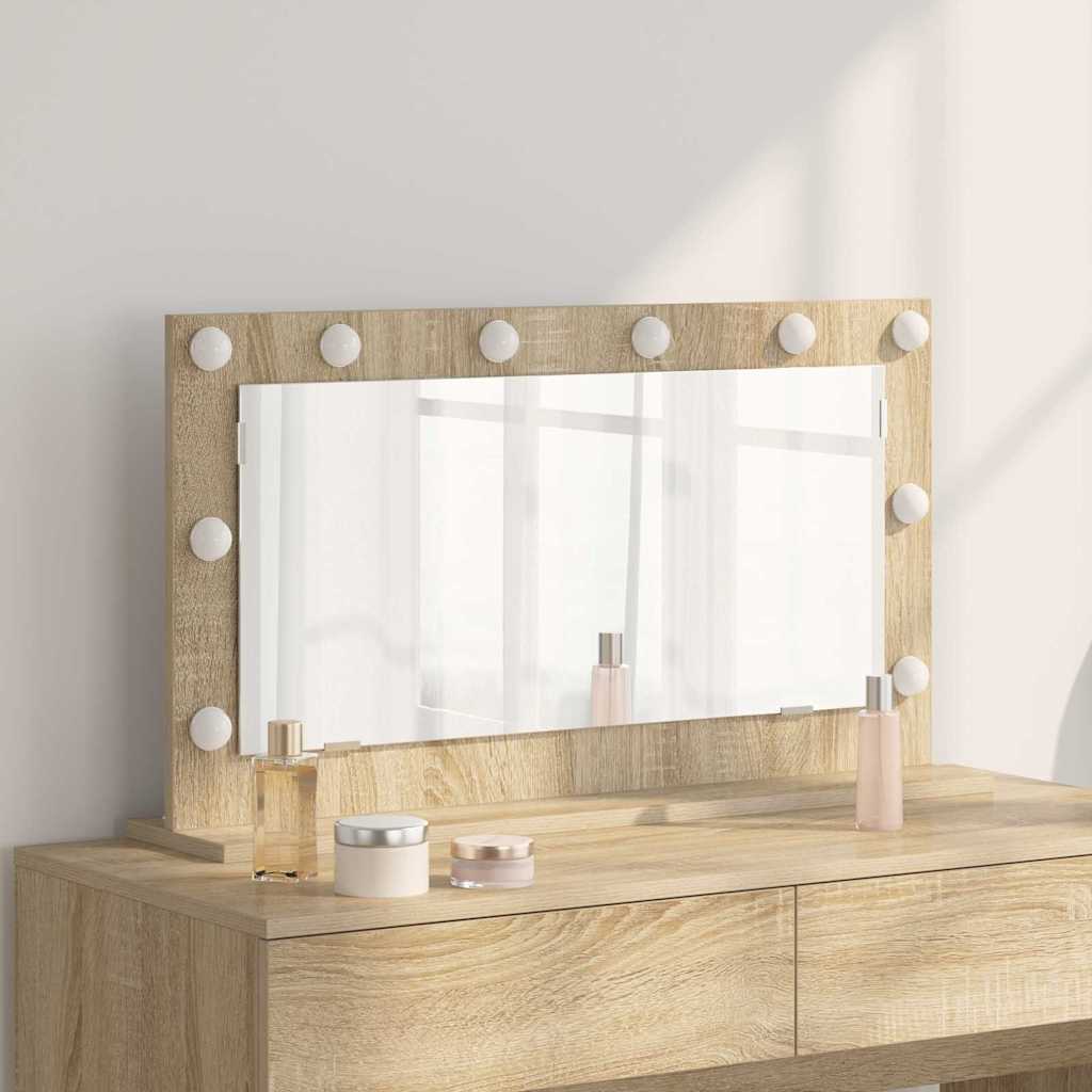 Miroir de lavabo rectangulaire Chêne Sonoma 80 x 45 x 18 cm