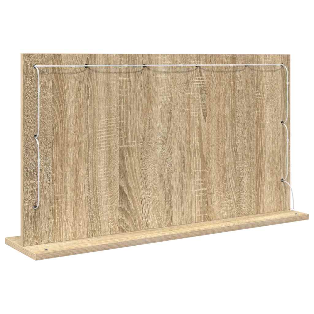 Miroir de lavabo rectangulaire Chêne Sonoma 80 x 45 x 18 cm
