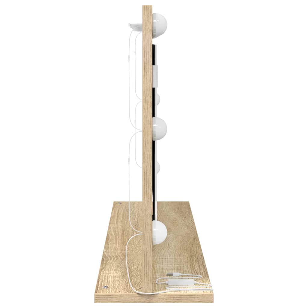 Miroir de lavabo rectangulaire Chêne Sonoma 80 x 45 x 18 cm