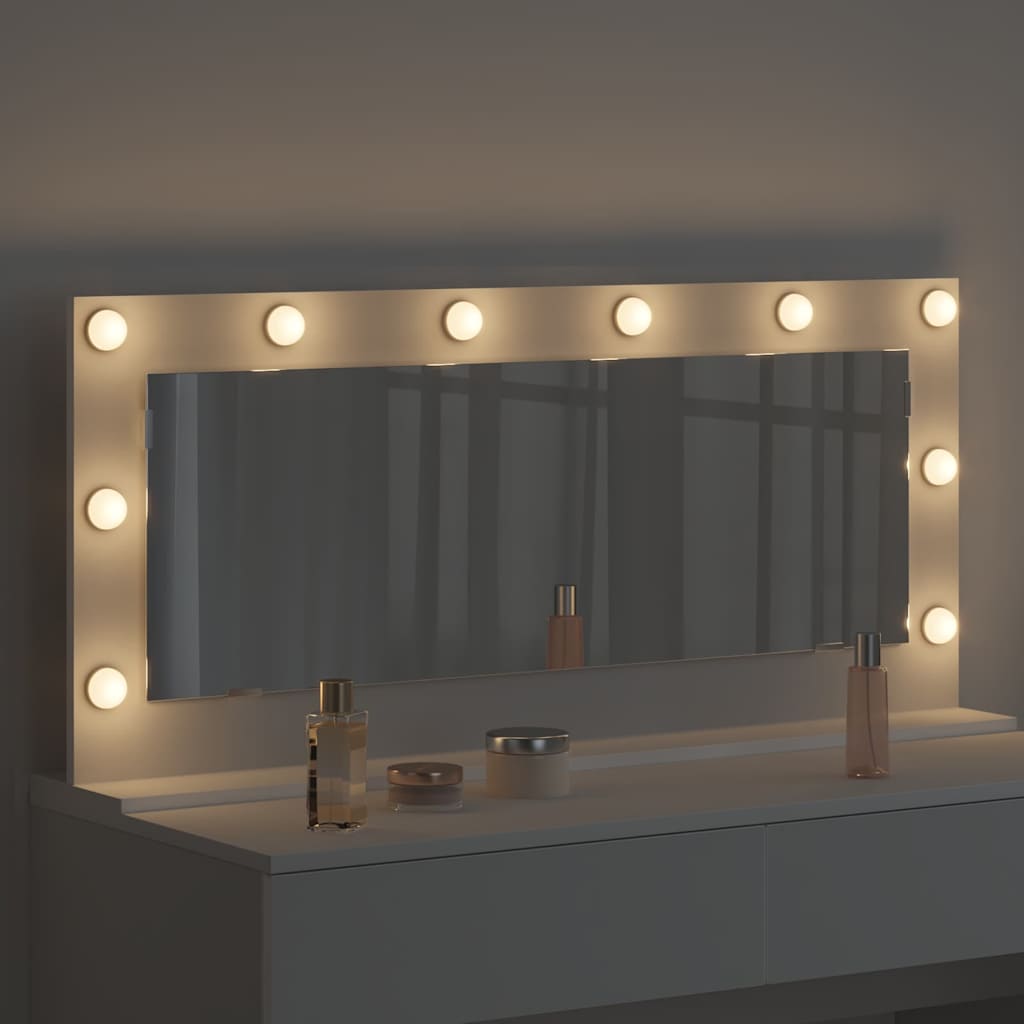 Miroir de lavabo rectangulaire blanc 100 x 45 x 18 cm