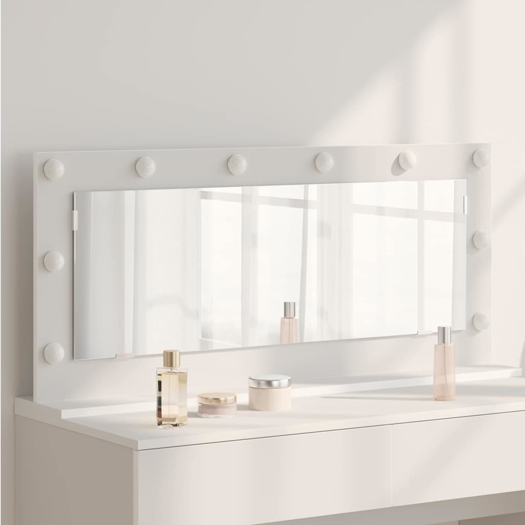 Miroir de lavabo rectangulaire blanc 100 x 45 x 18 cm