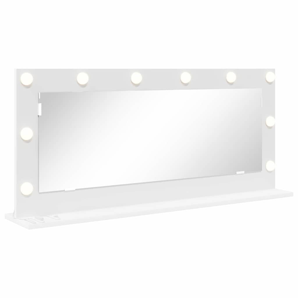 Miroir de lavabo rectangulaire blanc 100 x 45 x 18 cm