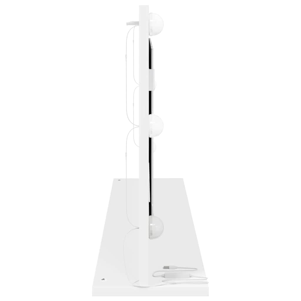 Miroir de lavabo rectangulaire blanc 100 x 45 x 18 cm