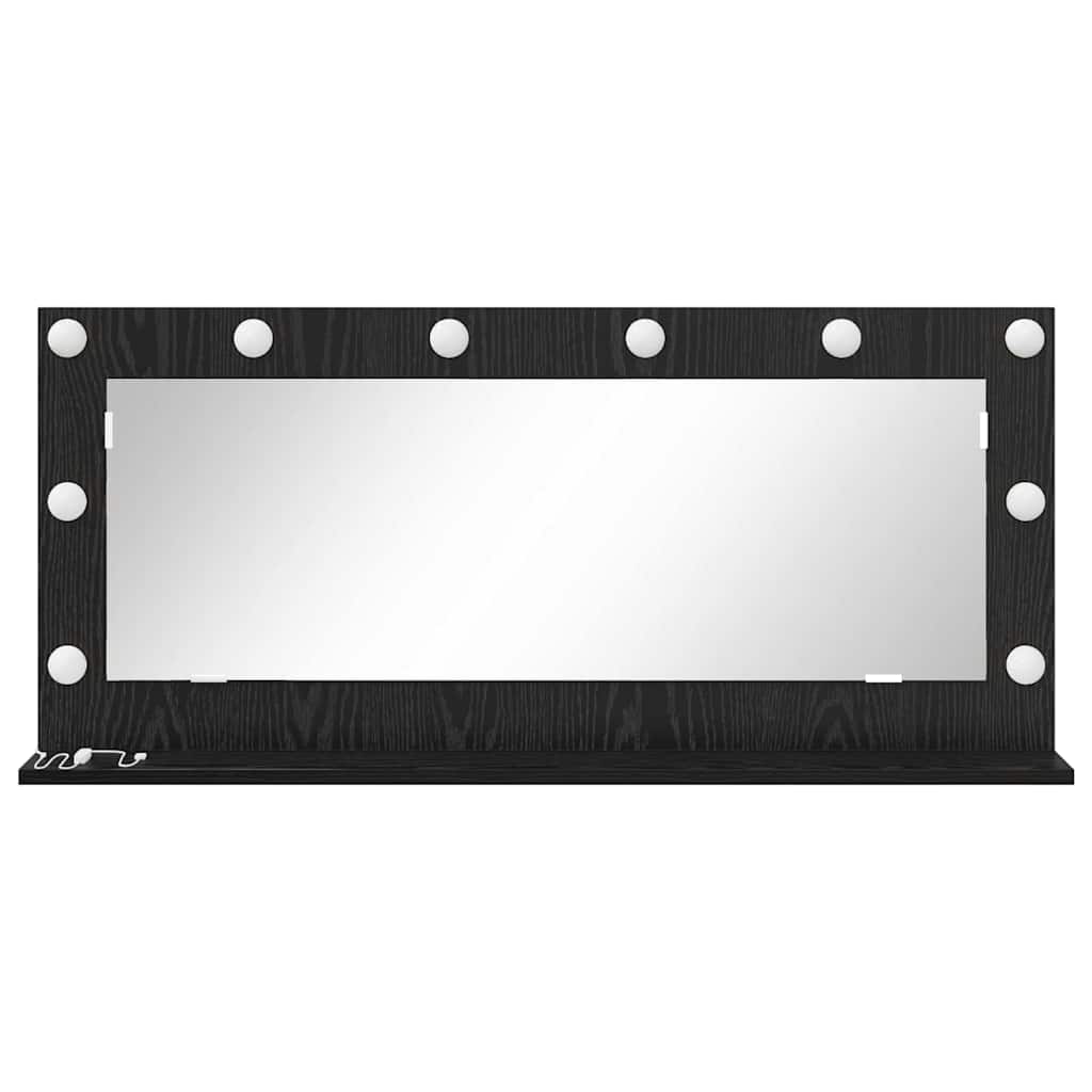 Waschtischspiegel Schwarz Eichen-Optik 100 x 45 x 18 cm