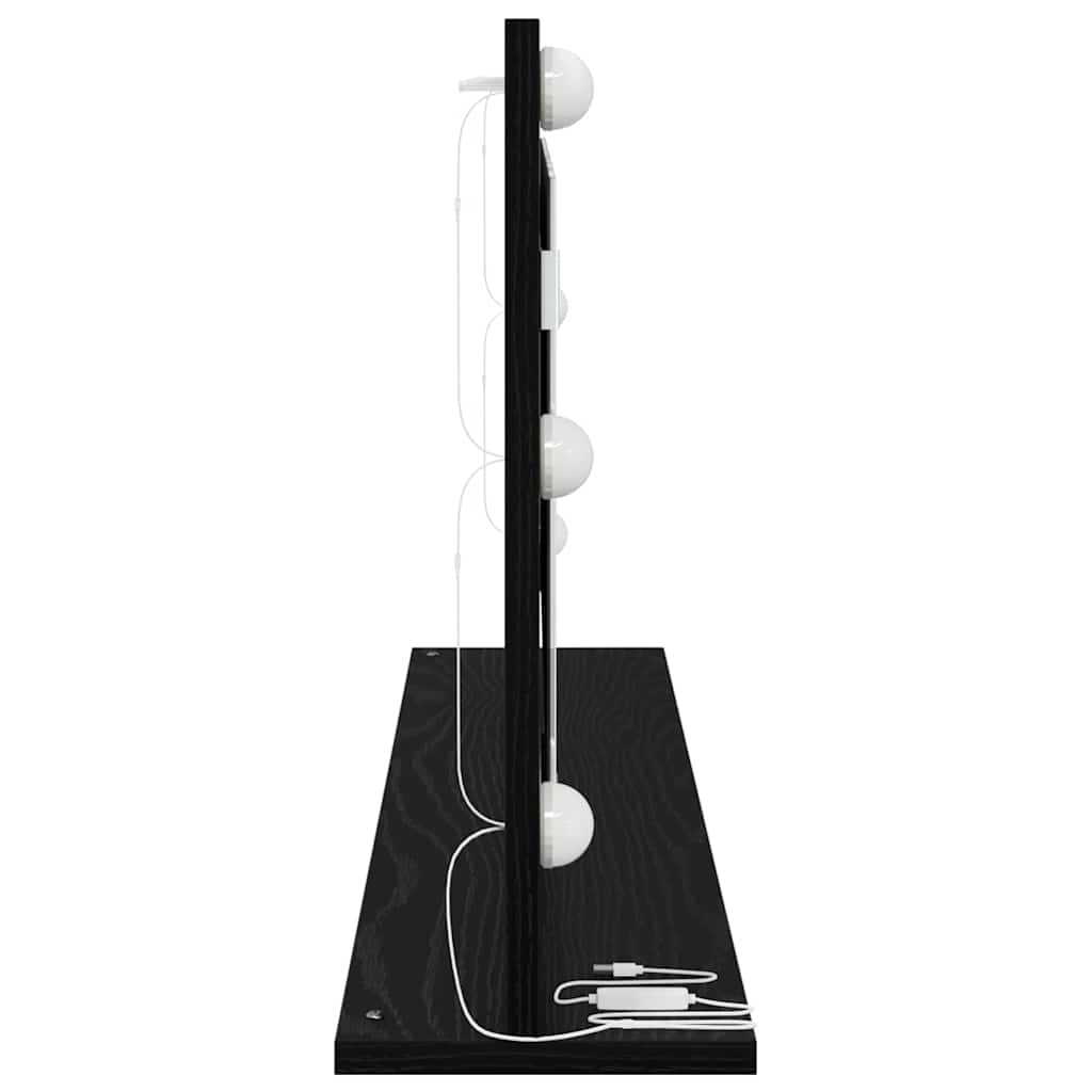 Waschtischspiegel Schwarz Eichen-Optik 100 x 45 x 18 cm