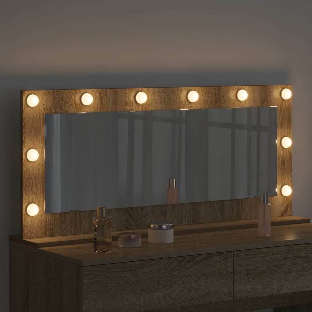 Miroir de lavabo rectangulaire Chêne Sonoma 100 x 45 x 18 cm