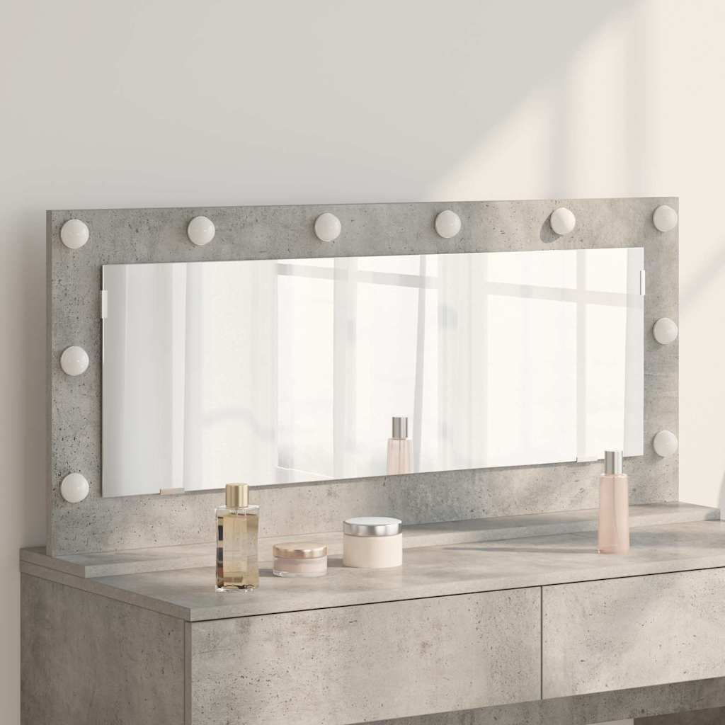 Washbasin Mirror Rectangular Concrete Grey 100 x 45 x 18 cm