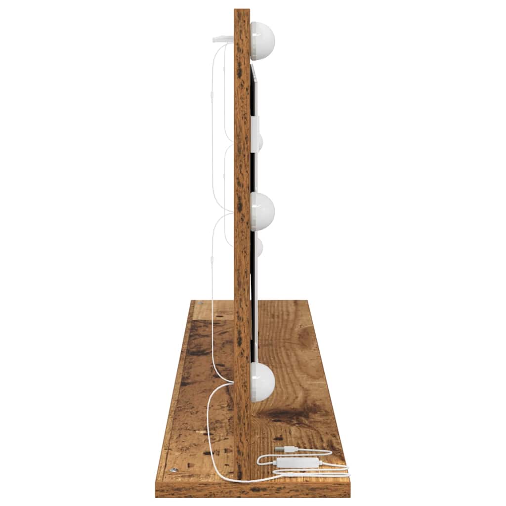 Waschtischspiegel Rechtwinklig Altholz 100 x 45 x 18 cm