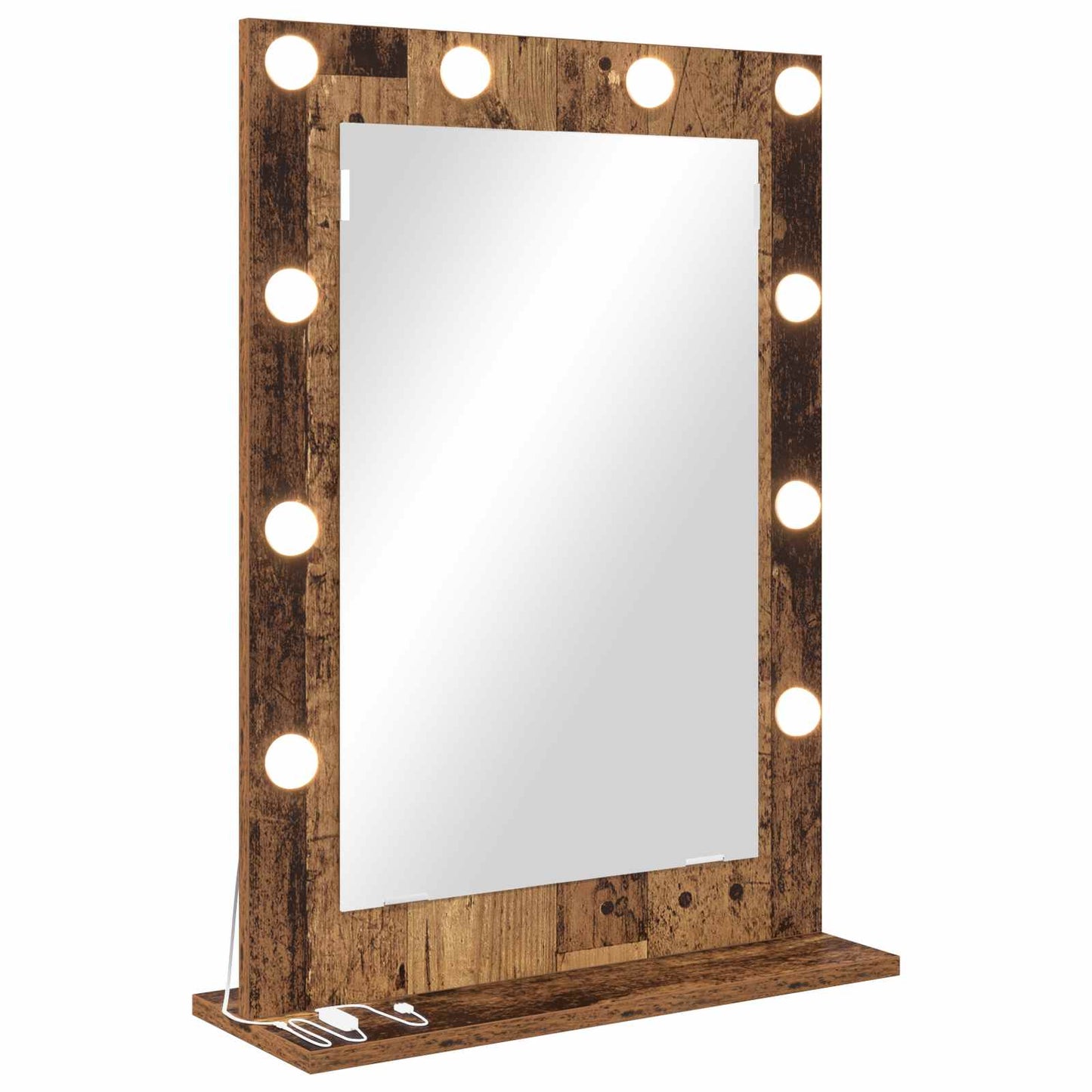 Vanity Mirror Rectangular Reclaimed Wood 70 x 50 x 18 cm