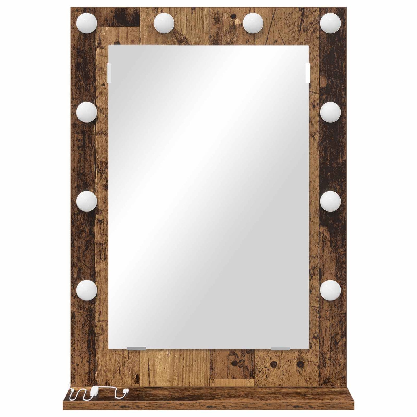 Vanity Mirror Rectangular Reclaimed Wood 70 x 50 x 18 cm
