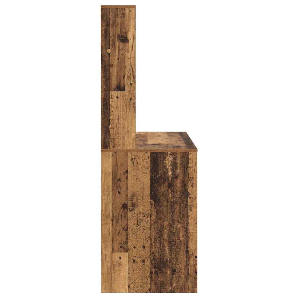 Desk with shelf reclaimed wood 91 x 50 x 149 cm engineered wood