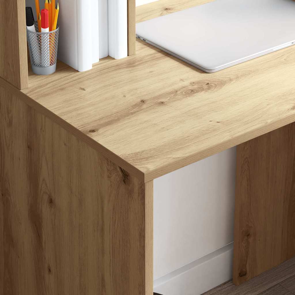 Bureau chêne Artisan 91 x 50 x 149 cm bois d'ingénierie