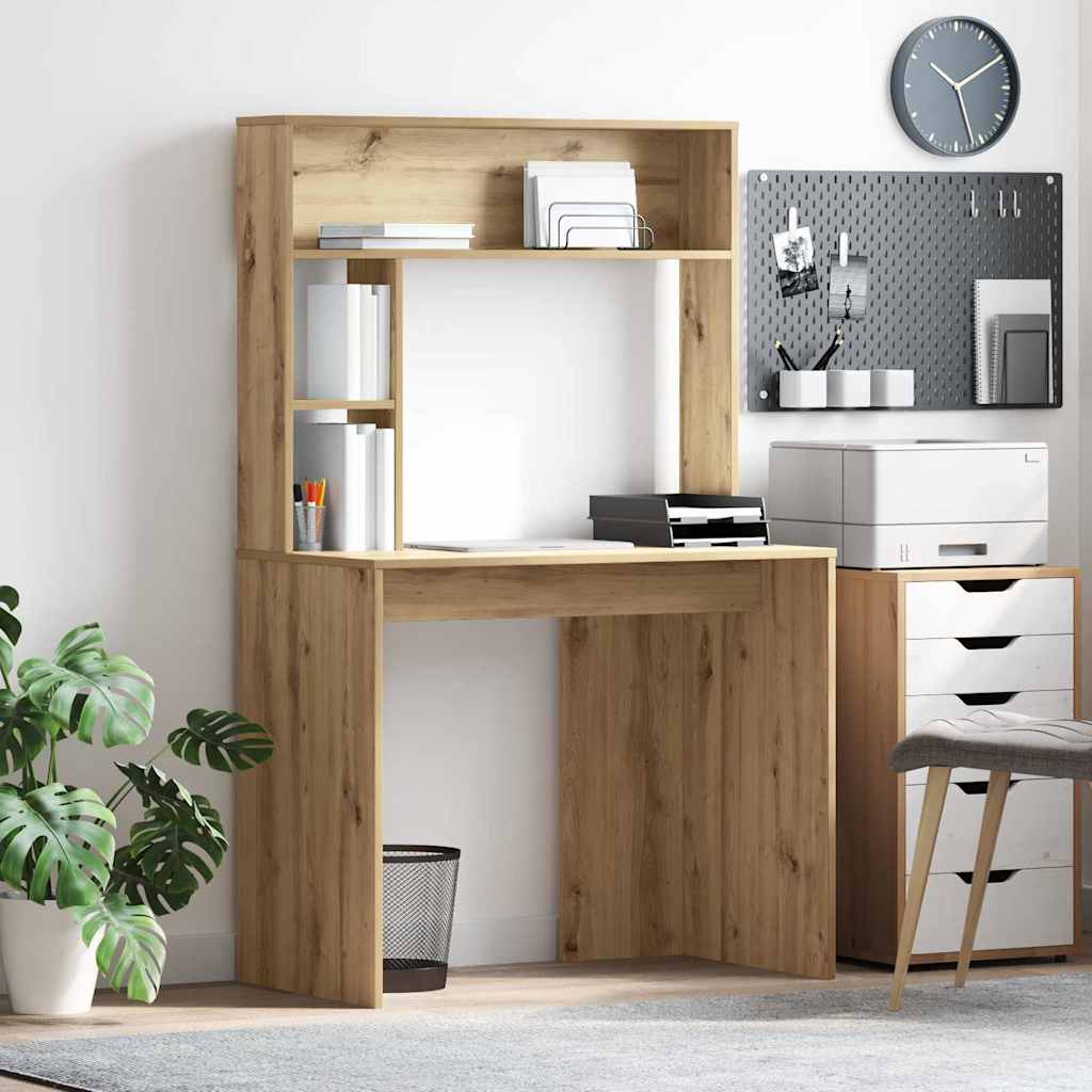 Bureau chêne Artisan 91 x 50 x 149 cm bois d'ingénierie