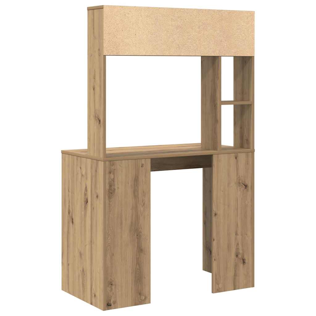 Bureau chêne Artisan 91 x 50 x 149 cm bois d'ingénierie