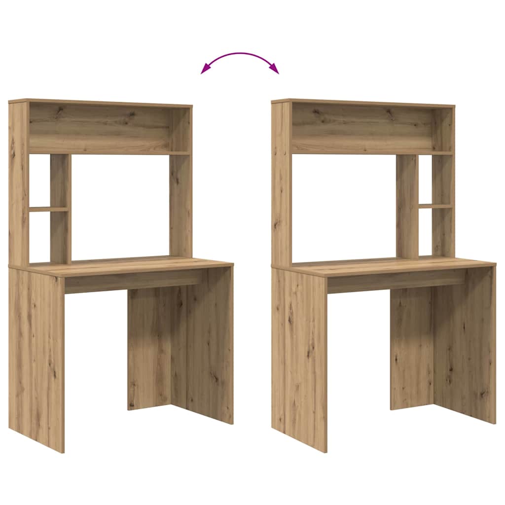 Bureau chêne Artisan 91 x 50 x 149 cm bois d'ingénierie