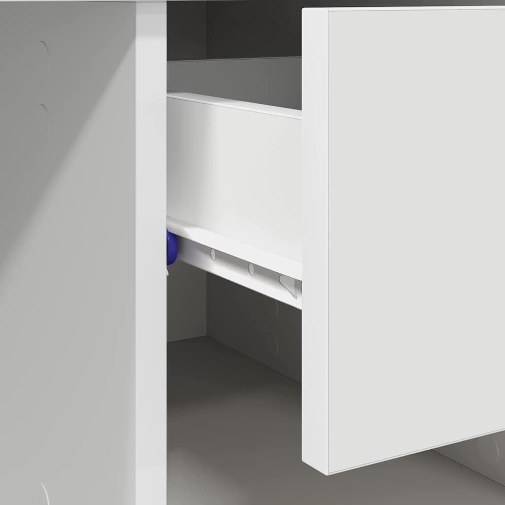 Schreibtisch mit Schubladen Weiß 90 x 49 x 75 cm Holzwerkstoff