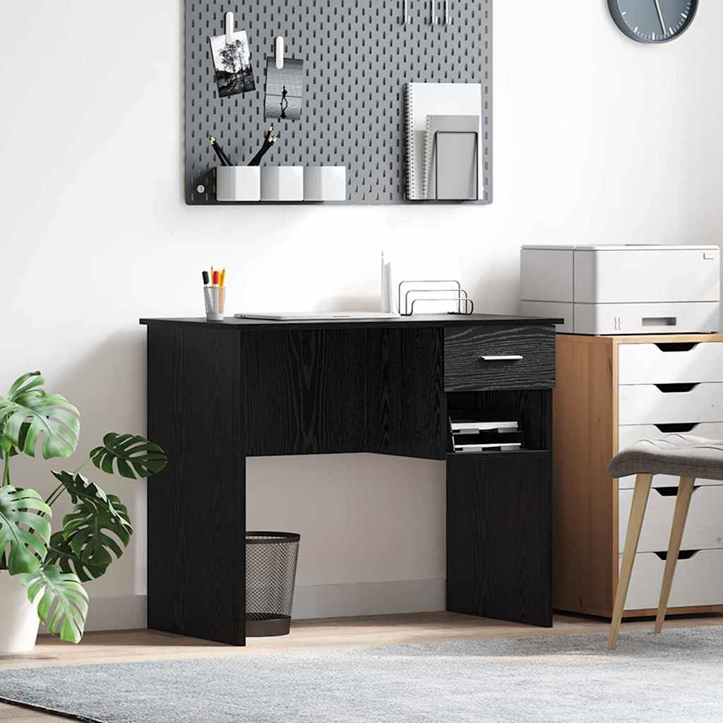 Bureau aspect chêne noir 90 x 49 x 75 cm Bois d'ingénierie