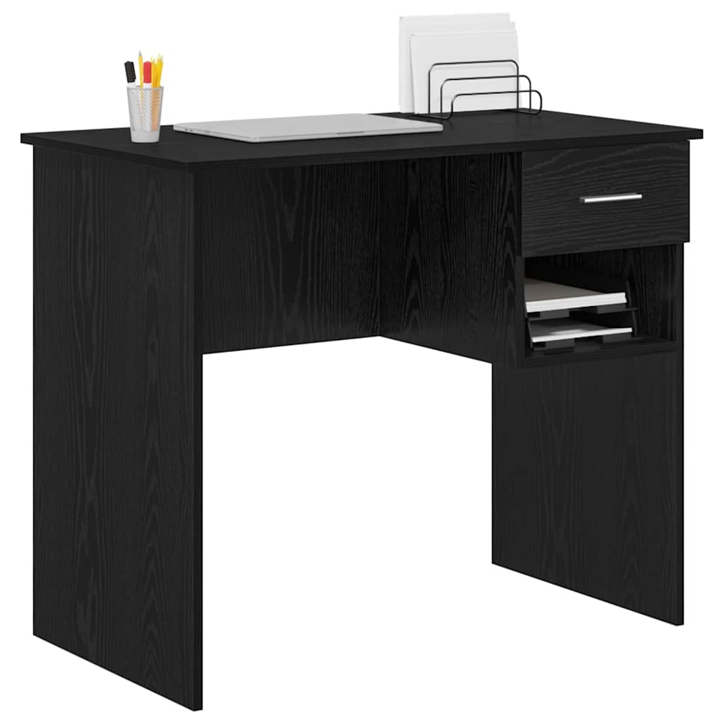 Bureau aspect chêne noir 90 x 49 x 75 cm Bois d'ingénierie