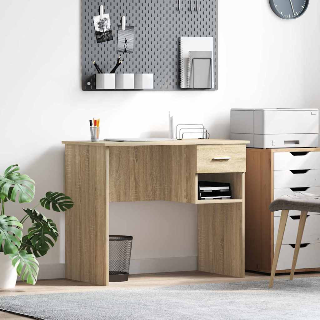 Bureau chêne Sonoma 90 x 49 x 75 cm panneaux de particules