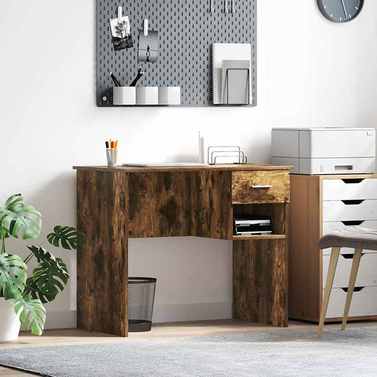 Bureau Chêne Fumé 90 x 49 x 75 cm Panneau de Particules