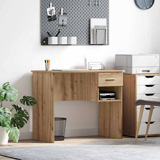 Bureau chêne Artisan 90 x 49 x 75 cm bois d'ingénierie
