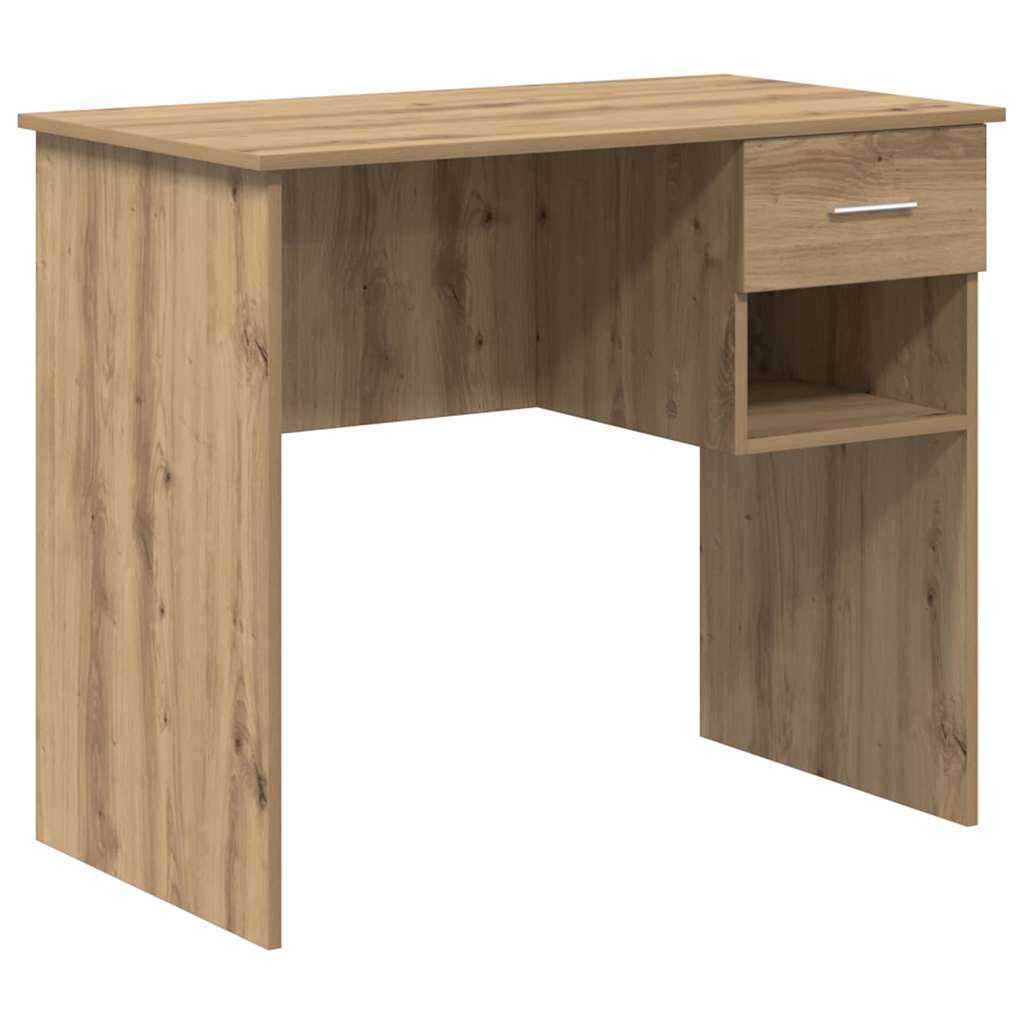 Bureau chêne Artisan 90 x 49 x 75 cm bois d'ingénierie