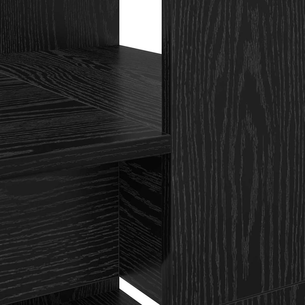 Desk with Shelf Black Oak Finish 113 x 54 x 120 cm