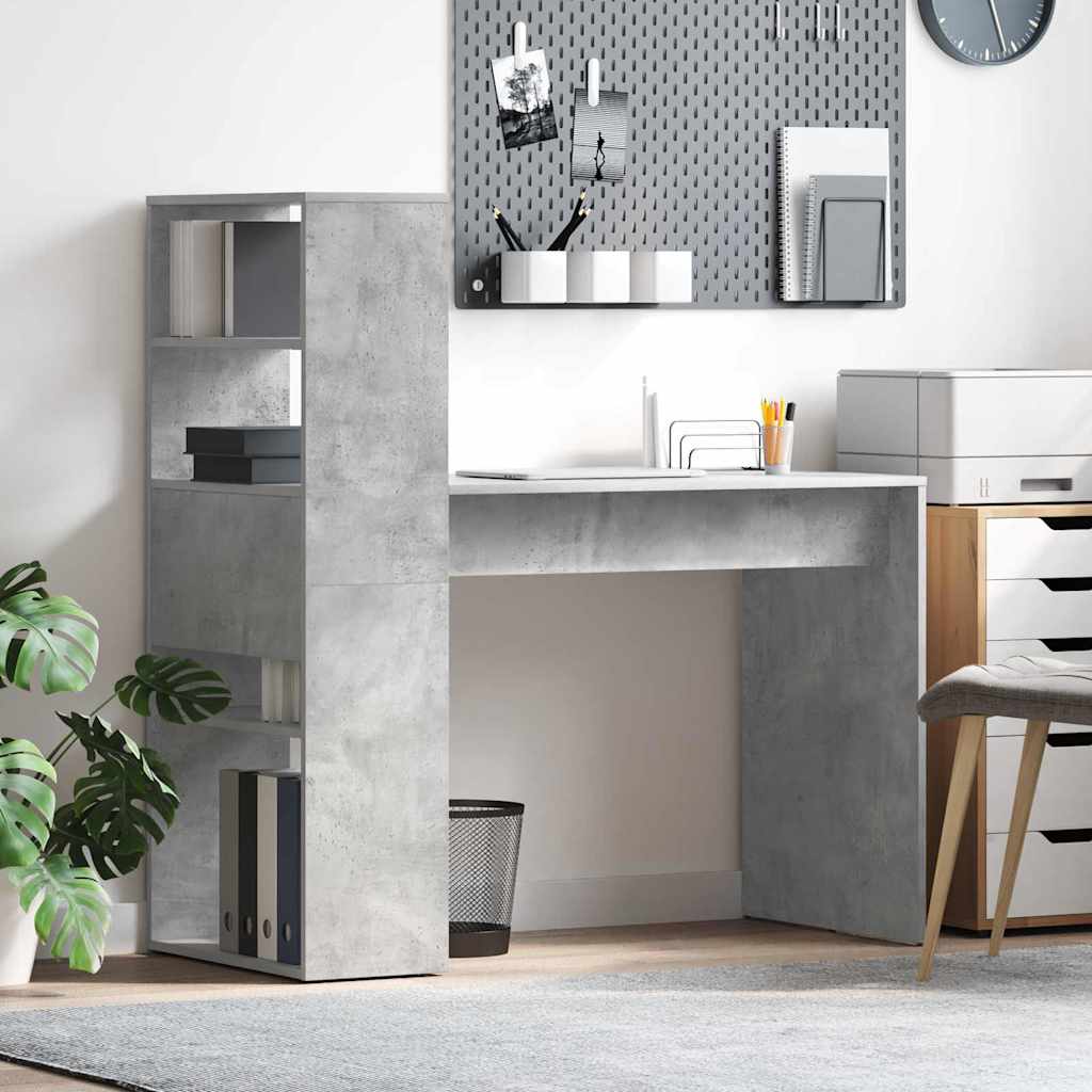 Desk Concrete Grey 113 x 54 x 120 cm Engineered Wood