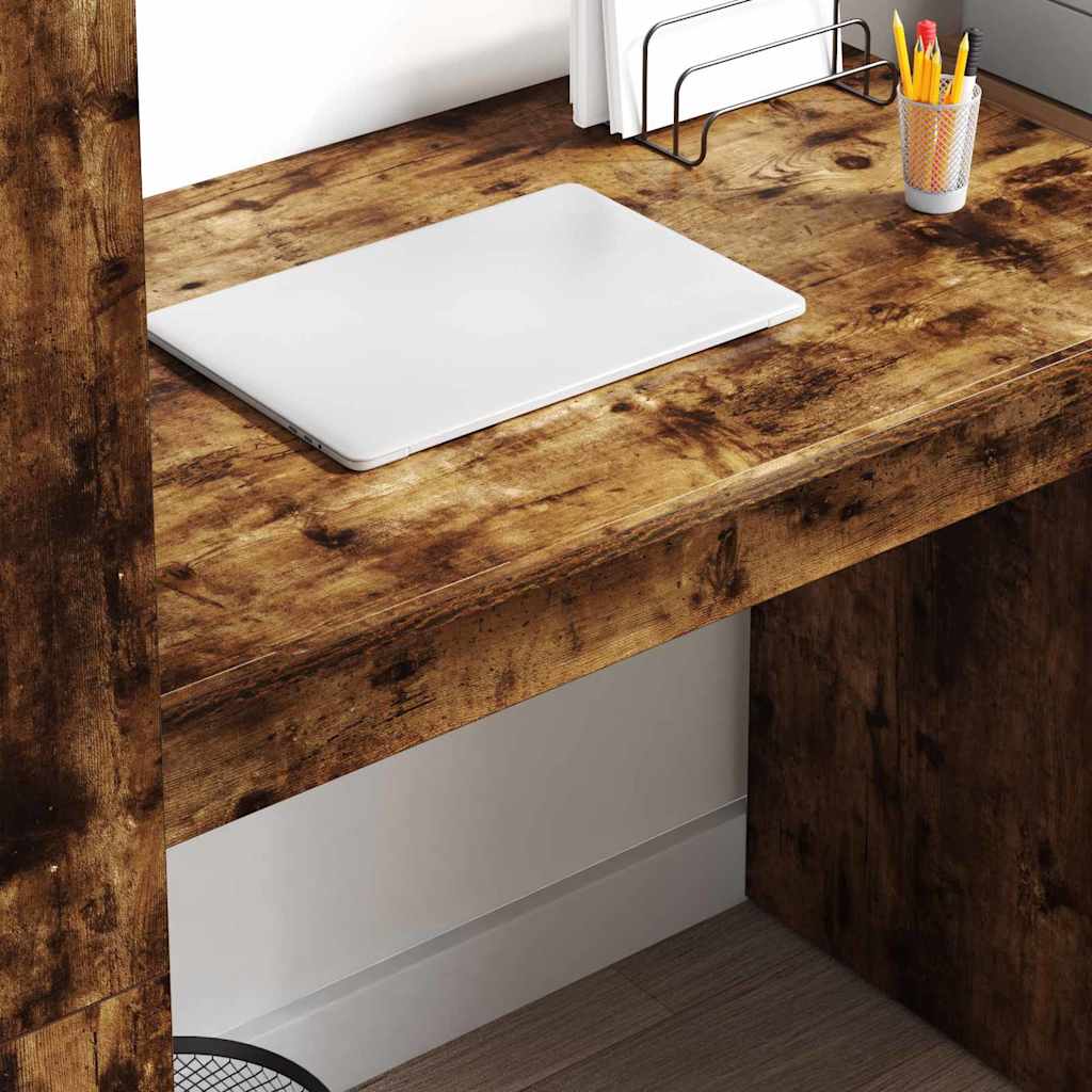 Desk Smoked Oak 113 x 54 x 120 cm Engineered Wood
