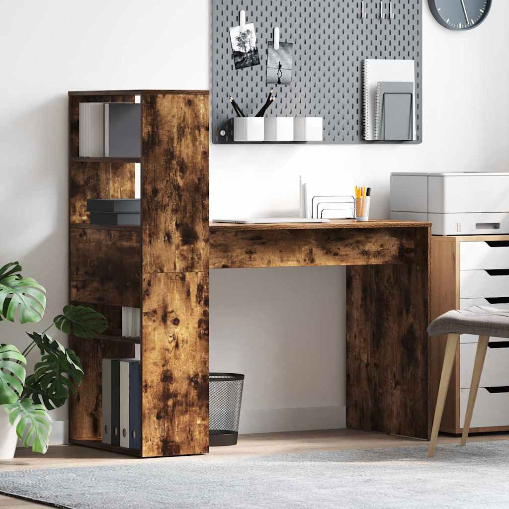 Desk Smoked Oak 113 x 54 x 120 cm Engineered Wood
