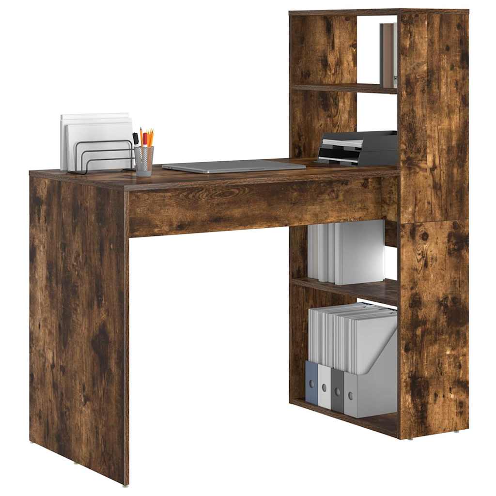 Desk Smoked Oak 113 x 54 x 120 cm Engineered Wood