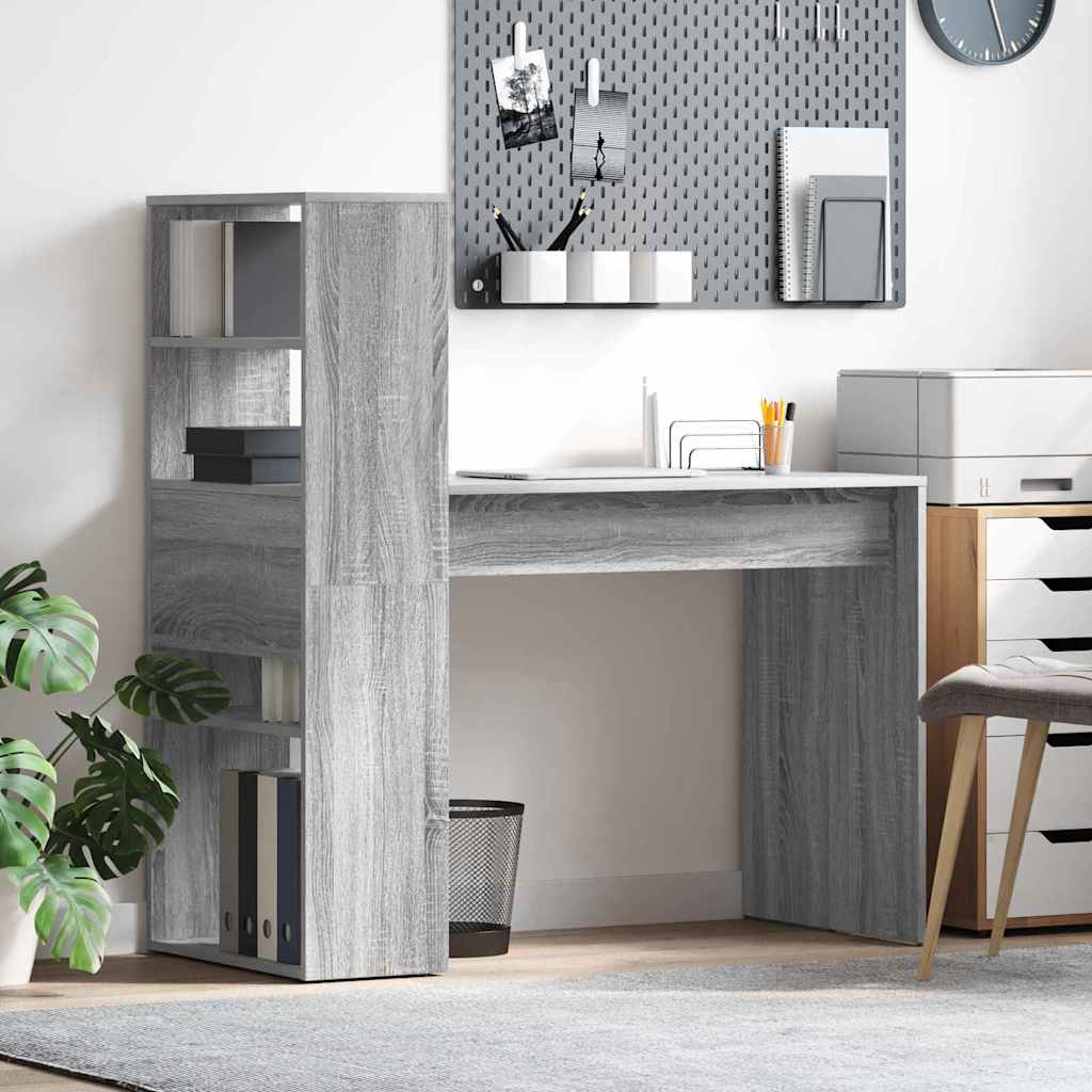 Desk Grey Sonoma 113 x 54 x 120 cm Engineered Wood