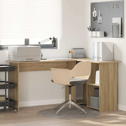 Desk Sonoma Oak 142 x 102 x 73 cm engineered wood